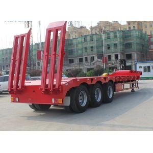 80 Tons/100 Tons Low Bed Semi Truck Trailer With 15t Grade And Jost E100 Landing