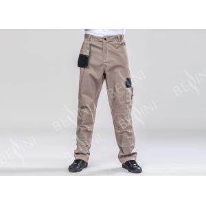 Durable Confirmtable Grey Work Trousers Double Stitching With Multi - Pocket