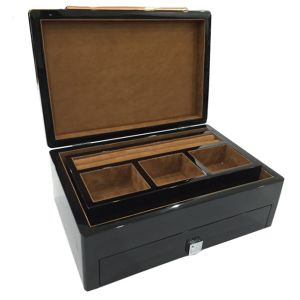 Custom Luxury Decorative Box With Velvet Lined Interior LED Lighting For Jewelry