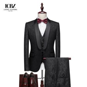 Customizable Red Men's Suit with Silk screen Printing Methods and Slim Fit