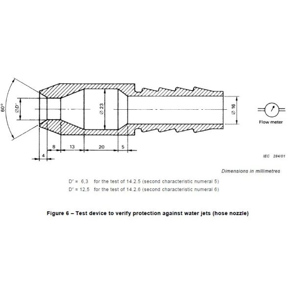 Electronic IEC Ingress Protection Test Equipment IPX5 IPX6 Hose Nozzle Test Device
