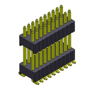 1.27*2.54mm Double Row Female Header Stack Straight SMT Type 2*3PIN To 2*40PIN