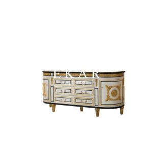 China 2018 Spanish design antique luxury hand carved wood sideboard  FLN-M-TG201 on sale