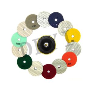 CE Flexible Dry Polishing Pads For Granite Marble 100mm