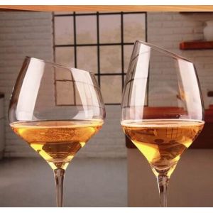 Customized Slanted Top Edge 450ml Fine Crystal Glasses