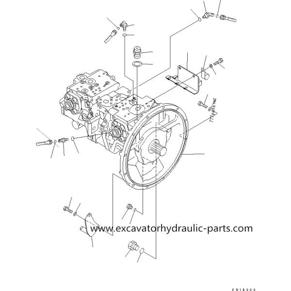 PC200-7 Excavator Hydraulic Pump , PC200-7 Hydraulic Main Pump Assy 708-2L-00300