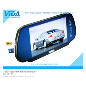 7inch bluetooth rearview car mirror monitor with USB&SD and car security camera