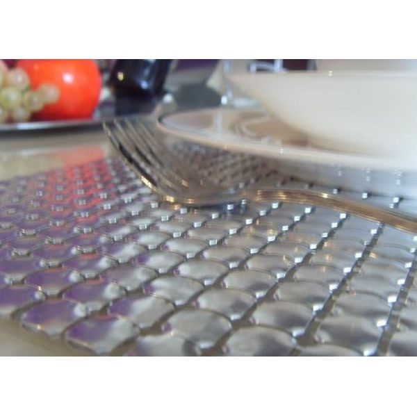 French Style Metal Sequin Fabric for Table Decoration in Silver and Black