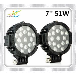12V 24V Round work light 51W 6000k Auto led work light Black Yellow Red LED