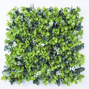 Plastic Artificial Grass Wall Anti UV Greenery Panels For Home Decoration