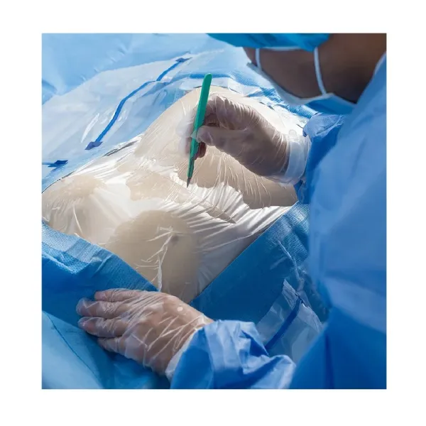 Quality Class I Instrument Classification Caesarean Drape with Liquid Pouch Standard wholesale