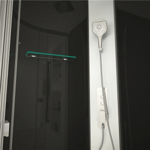 Circle Quadrant Shower Cabin with white acrylic tray and roof 85X85X225cm