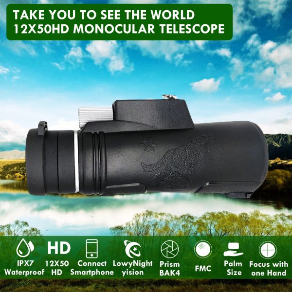 10x42 Cell Phone Camera Telescope Monocular HD Dual Focus Compass