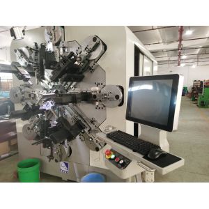 12 Axes Camless CNC Spring Coiling Wire Bender Line Rotation Machine For 2 - 6mm
