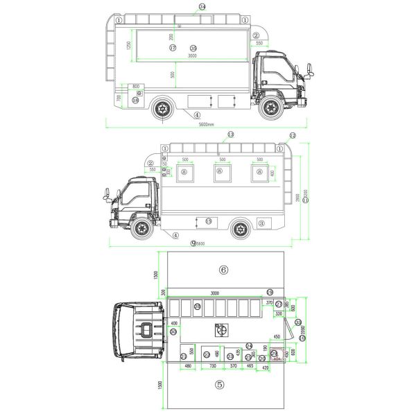 Outdoor DFAC 4x2 / 4x4 BVG Mobile Food Truck For Army , Forces ,Troops Camping