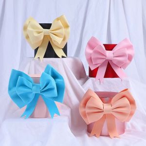 Customized Cardboard Flower Cylinder Box With Gold Hot Stamp