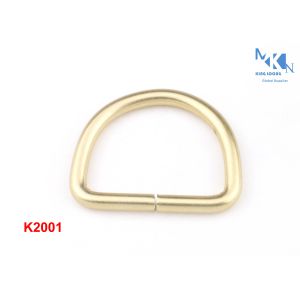 Iron Material D Ring Buckle Light Gold Color Polished Hanging Plating For Canvas