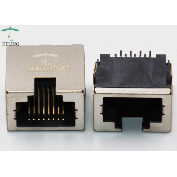 Quality Ultra Low Profile Cat5 Offset PCB RJ45 Modular Connector Thru Hole Mounting wholesale
