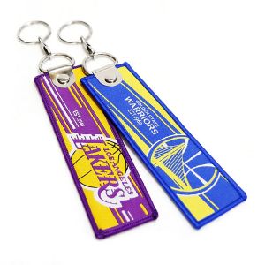 Customized Personalized Woven Keychain With Big Ring Attachment