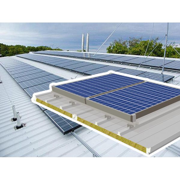 Quality Fireproof Solar Panel System with PU Rock Wool and Glass Wool Core wholesale