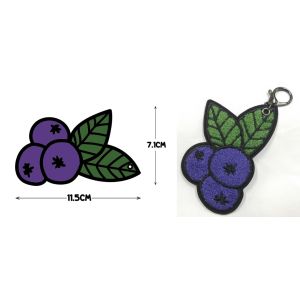 Embroidered Fruit Chenille Patches Keychain PMS Color Chart Heat Cut Border