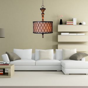 Wrought iron sphere chandelier with Lampshade for home lighting (WH-CI-24)