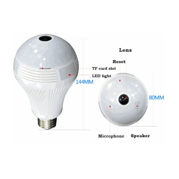 Quality Bulb Wireless Infrared Security Camera Panoramic View Automatic Alarm Intelligent Body Induction wholesale