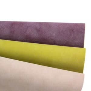 Environmentally friendly brushed bottom fine grain sheep PU Leather Shoe Upper