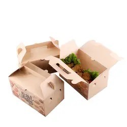 Kraft Takeout Lunch Fried Chicken Boxes Packaging Recyclable In Bulk