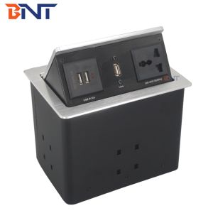 Hot sale aluminum alloy office desk socket box with usb charger for conference