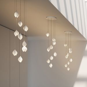 G9 Petal Pendant Ceiling Light Multi Size Ceramic Flower Pendant Light 85V To