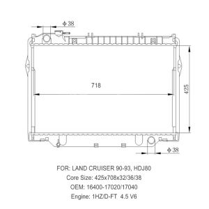 16400-17020 Diesel Generator Radiator For Toyota Land Cruiser HDJ80