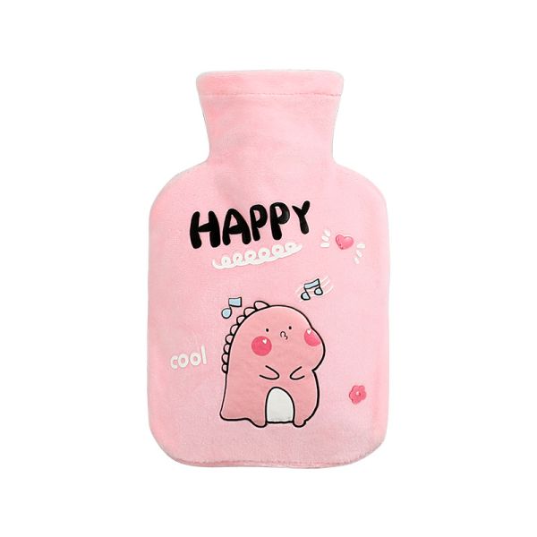 Hot Water Pouch Warm Flannel Flocking Hand Warmer Filled Mini Explosion-proof Portable Hot Water Bag Outdoor