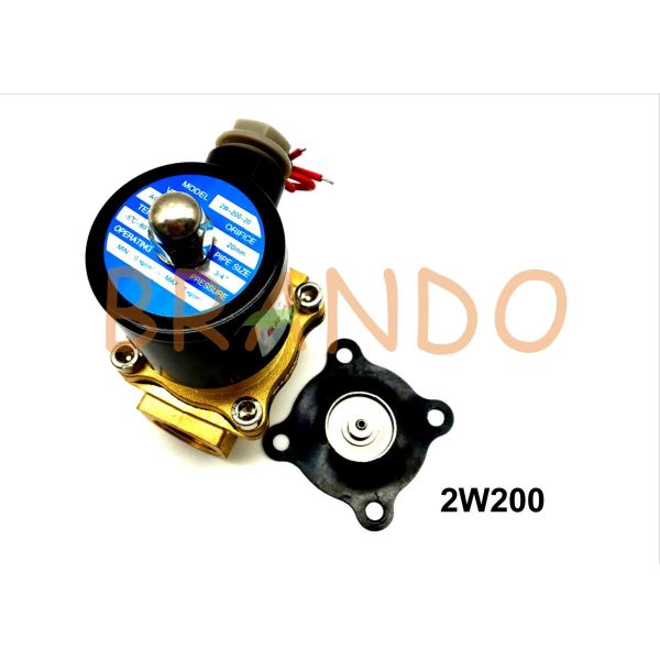 Quality 2W200 Series Solenoid Valve Diaphragm Custom Black NBR Working Medium With Water / Oil wholesale