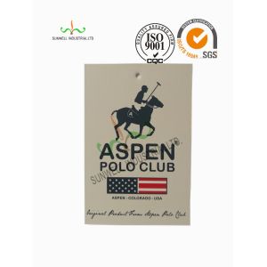 White Boards POLO Tee Garment Swing Hang Tags Matt Lamination Finishing