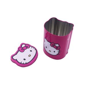 Cheap Hello Kitty Shaped Metal Tin Jar With Lid For Gift And Food Packaging for sale