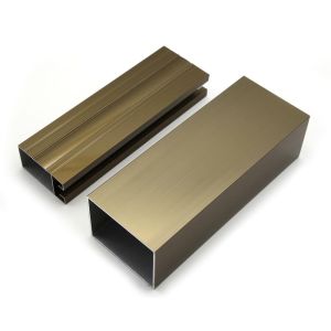 6063-T5 Electrophoresis Champagne Series Anodized Aluminium Extrusion Profile