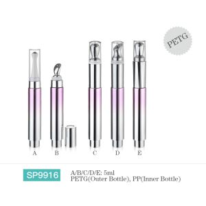 Customized Cosmetic Airless Glossy Bottle For Packaging In Plastic / Metal With Matte Frosted