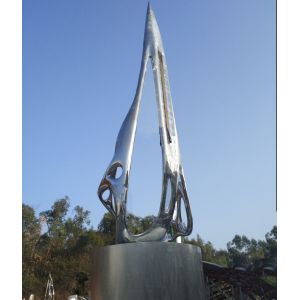 Customized Size Large Outdoor Sculpture / Mirror Stainless Steel Abstract