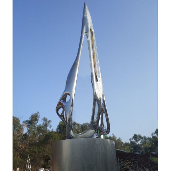 Customized Size Large Outdoor Sculpture / Mirror Stainless Steel Abstract
