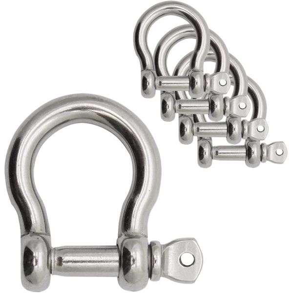 304 Stainless Steel Bow Shape Load Shackle for Chains Wirerope Lifting Polished