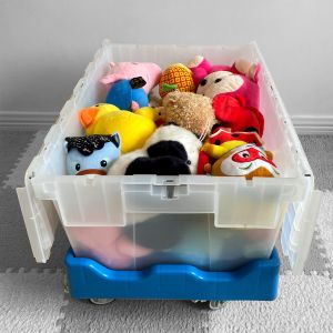 Durable Stackable Plastic Nesting Crate with Attached Lid External Size 600*400