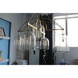 Cheap 5 Inches Canopy Size Ceiling Mount Customized Brass Crystal Light Fulcrum Round Chandelier for sale