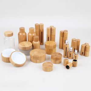 UV Plating 20ml Bamboo Cosmetic Containers Cream Jars Bottles Eco Friendly