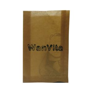 Foods Translucent Biodegradable Wax Paper Bags With Adhesive Strip Gusset