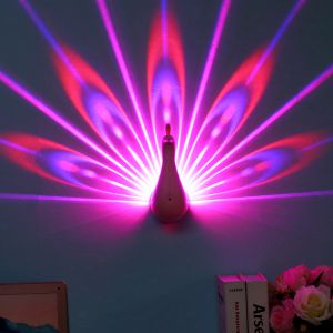 2018 Wholesale Remote Peacock Lamp Romantic LED Peacock Projector Light