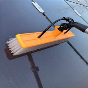 China 24 FT Water Fed Pole Kit for Solar Panel Cleaning Manual Water Spray Brush Included on sale