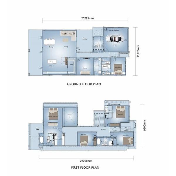 EU/AU/NZ/USA Light Steel Framing Prefabricated Luxury Villa