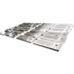 Rugged Industrial Desktop Stainless Steel Metal Keyboard With Optical Trackball