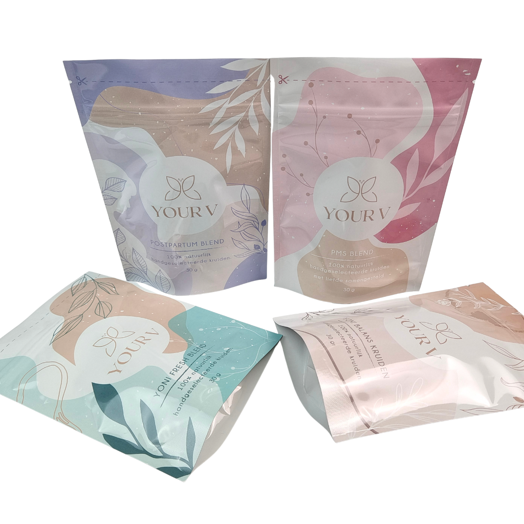 Custom Biodegradable Mylar Bags for Bath Salt 4OZ 5OZ Stand Up Pouch